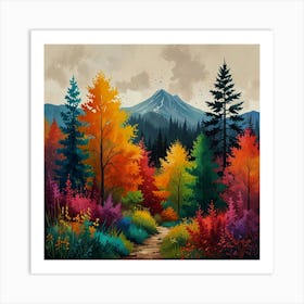 Colorful Nature Painting Art Print 3 Art Print