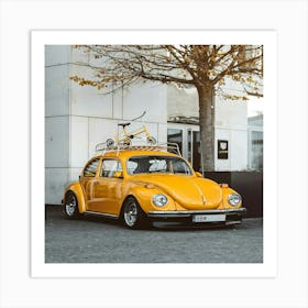 Yellow Volkswagen Beetle Art Print