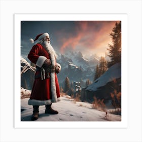 Santa Claus In The Snow Art Print