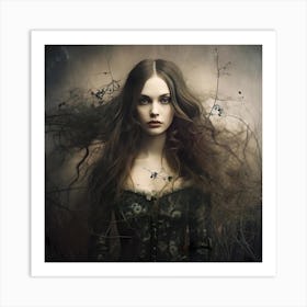 Portrait of a woman. Gothic. Horror. Art Print