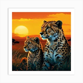 Serengeti Cheetahs Art Print