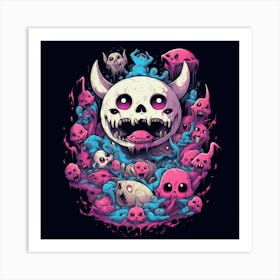 Monsters And Skulls Art Print