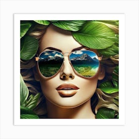 Woman Wearing Sunglasses Art Print