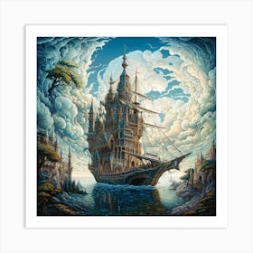 Ship In The Sky 2 Art Print