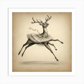 Ballet Deer 1 Art Print