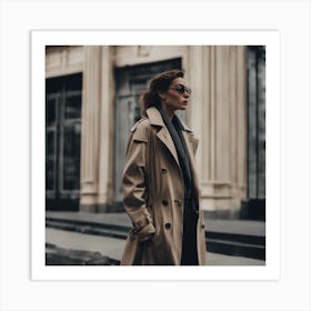 Lady in Trenchcoat Art Print