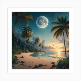 Sunset On The Beach Art Print