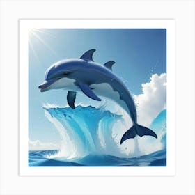 Dolphin Jumping Out Of The Water 3 Art Print