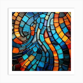 Abstract Stained Glass Background Art Print