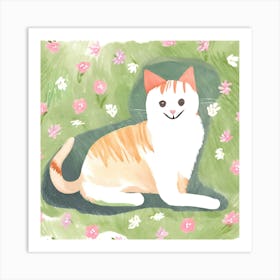 Cat In The Garden 2 Art Print