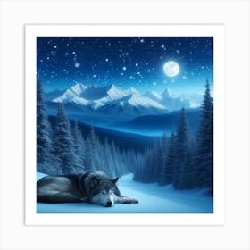 Grey wolf Art Print