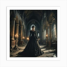 Bride In A Church Art Print