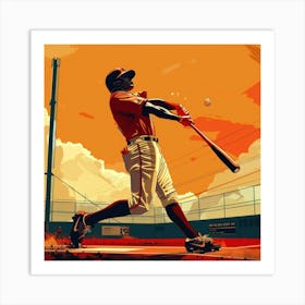 A Baseball Player Hitting Home Run Lofi Illustra 1718672720 1 Art Print