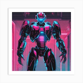 Robot In A Futuristic Setting Art Print