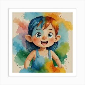 Holi Girl Art Print