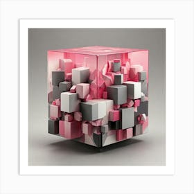 Pink Cube Art Print