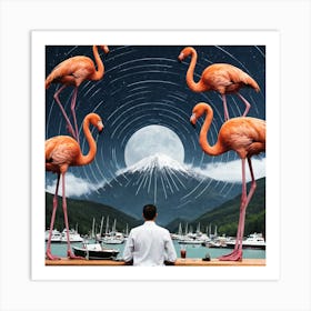 Flamingos Art Print