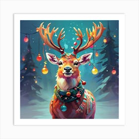 Christmas Deer 7 Art Print