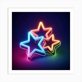 Neon Stars Art Print