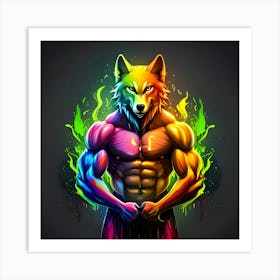 Colorful Wolf 9 Art Print