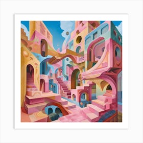 Pink City 1 Art Print