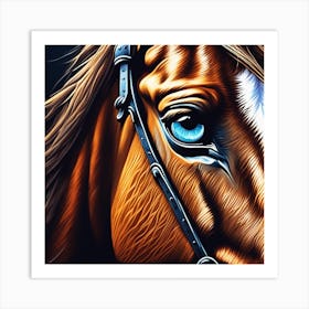 Horse With Blue Eyes Art Print