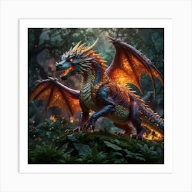 Dragon In The Forest Art Print