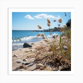 Grass On The Beach Art Print