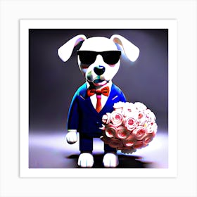 Dog In Suit Art Print