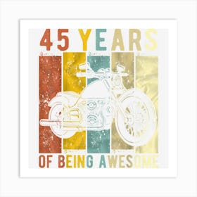 Mens 45 Year Old Motorcycle Birthday Vintage Retro 45th Birthday 1 Art Print