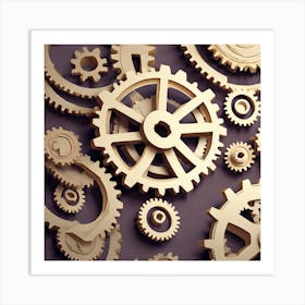 Wooden Gears Art Print