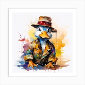 Duck With Hat Art Print