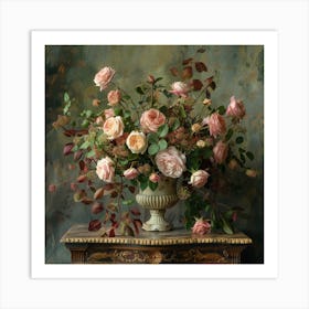 Roses In A Vase Art Print