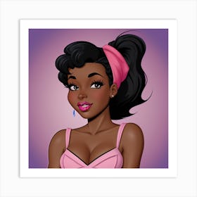 Black Girl In Pink Art Print