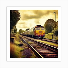 Transportation Railway Transport Rail Track Chemin De Fer Train Britain Signal Yellow Red (8) Art Print