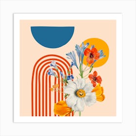 Nordic Midcentury Flowers Art Print