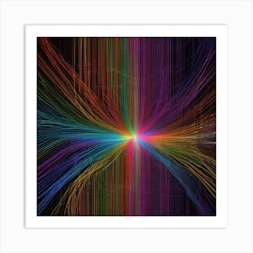 Abstract Rainbow Rays 1 Art Print