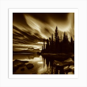 Sunset Over Lake 46 Art Print