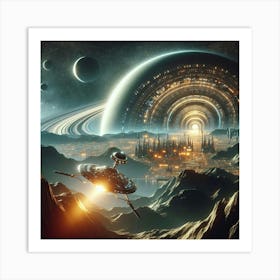 Spaceship In Space 1 Art Print