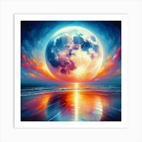 Full Moon Painting 3 Art Print