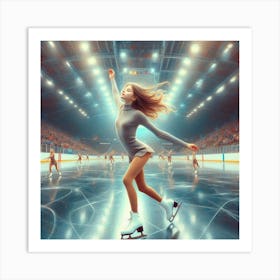 Ice Skating Girl In The Arena Art Print