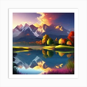 Mountain Landscape Wallpaper 3 Art Print