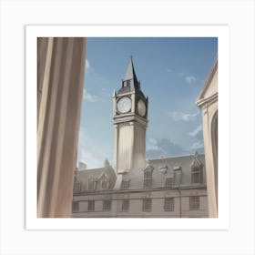 Clock Tower Wet London Art Print