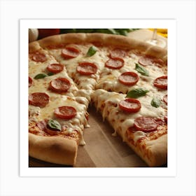 Pepperoni Pizza Art Print