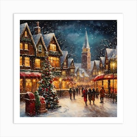 Christmas In The Old Town Art Print