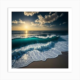 Sunset At The Beach Art Print