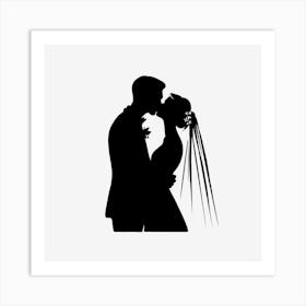 Wedding silhouette 2 Art Print