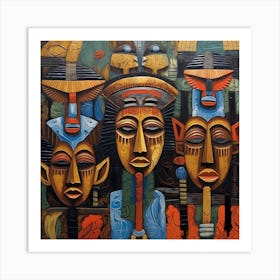 African Faces Art Print