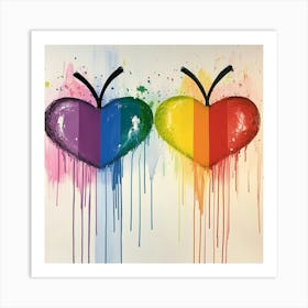 Rainbow Hearts Art Art Print