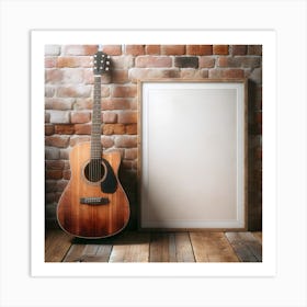 Guitar And Blank Frame Art Print